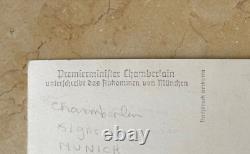 Original! Historic! Ww2 German Munich Agreement Signing Photo Postcard Rppc