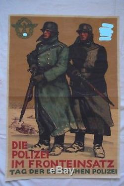 Original Poster 1942 WWII German Police at the front line 23 x 33,5 in. WW2