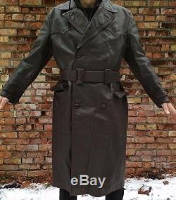 Original Rare Military German Leather Coat Combat Braun WW2