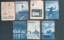 Original Scarce WW2 German Energie Technical Journal Magazine Set 1939 x7 Mags