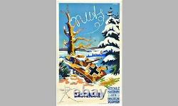 Original Vintage Travel Belgium BASTOGNE ARDENNES WW2 German Panzer Tank Poster