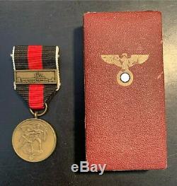 Original WW II German Commemorative Medal of 1 October 1938 withPrague Castle Bar