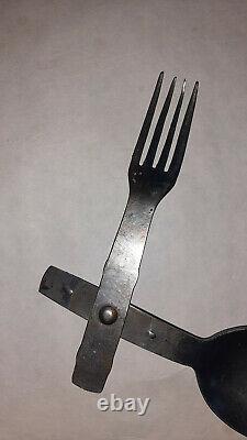 Original WW II German Fork Spoon W. S. J. 40 stainless steel