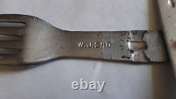 Original WW II German Fork Spoon W. S. J. 40 stainless steel