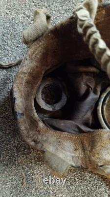 Original WW1 German M17 Ledermaske, VERY RARE WW2 Polish reissue, DISPLAY PIECE