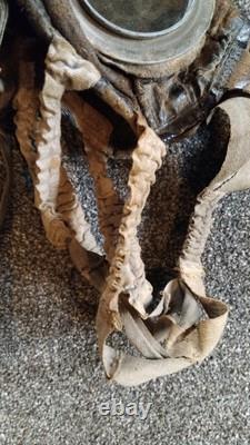 Original WW1 German M17 Ledermaske, VERY RARE WW2 Polish reissue, DISPLAY PIECE