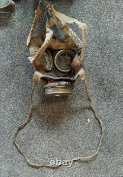 Original WW1 German M17 Ledermaske, VERY RARE WW2 Polish reissue, DISPLAY PIECE