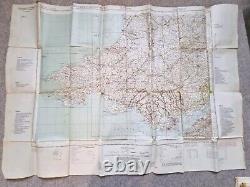 Original WW2 German Army M35 Black Leather Map Case & Maps Of Wales / Belgium