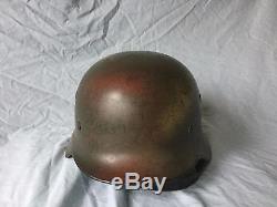 Original WW2 German Camo Helmet M40 ET66
