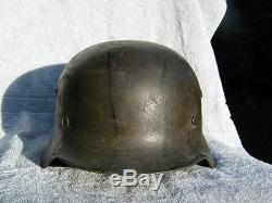 Original WW2 German Camo Helmet M40 Q64