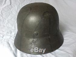 Original WW2 German Camo Helmet M40 Q64