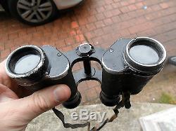 Original WW2 German Dienstglas 6x30 Binoculars fvx KF + Bakelite Case & Straps