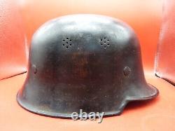Original WW2 German Fire Police M34 Helmet Unmarked & Untouched