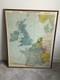 Original WW2 German Framed Map Britain, Occupied Europe, Maginot Line, Westwall