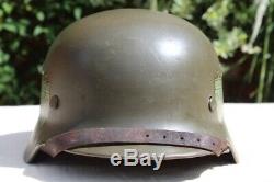 Original WW2 German Helmet M42 size 66, Norwegian Army decals Post War Norway
