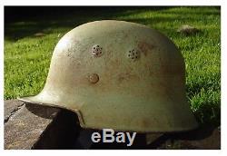 Original WW2 German Helmet With Liner & Chinstrap