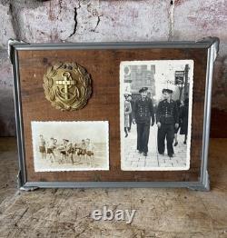 Original WW2 German Kriegsmarine Part Belt Buckle Photographs On Period Frame