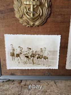 Original WW2 German Kriegsmarine Part Belt Buckle Photographs On Period Frame