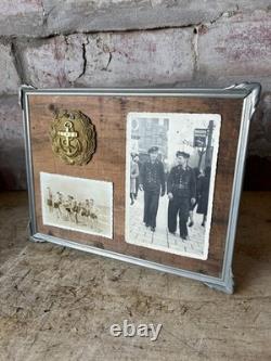 Original WW2 German Kriegsmarine Part Belt Buckle Photographs On Period Frame