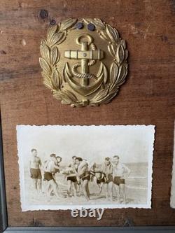 Original WW2 German Kriegsmarine Part Belt Buckle Photographs On Period Frame