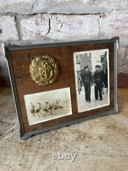 Original WW2 German Kriegsmarine Part Belt Buckle Photographs On Period Frame