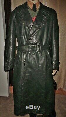 Original WW2 German Leather Overcoat Elite DRP Nuremberg Uniform Greatcoat Tunic