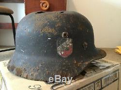 Original WW2 German Luftwaffe M35 Helmet Size 64 Battle Site Of Orel, Russia