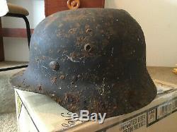Original WW2 German Luftwaffe M35 Helmet Size 64 Battle Site Of Orel, Russia