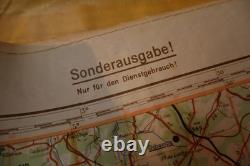Original WW2 German Luftwaffe Pilots Waterproof Map of Paris / Reims LARGE