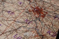 Original WW2 German Luftwaffe Pilots Waterproof Map of Paris / Reims LARGE