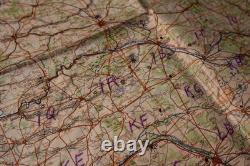 Original WW2 German Luftwaffe Pilots Waterproof Map of Paris / Reims LARGE