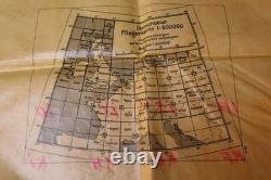 Original WW2 German Luftwaffe Pilots Waterproof Map of Paris / Reims LARGE