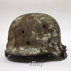 Original WW2 German M40 helmet SE Snow camouflage