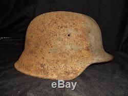 Original WW2 German M42 Helmet Dug From Germany Elite Hat Relic Uniform Cap Pin
