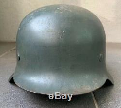 Original WW2 German M42 Helmet & Liner, Norwegian Re-issue