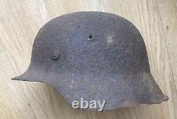 Original WW2 German M42 Helmet Relic With Liner Wehrmacht Army Field Gear WWII