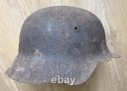 Original WW2 German M42 Helmet Relic With Liner Wehrmacht Army Field Gear WWII