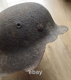 Original WW2 German M42 Helmet Relic With Liner Wehrmacht Army Field Gear WWII
