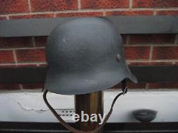 Original WW2 German M42 Helmet with Liner and Chin Strap Found Dunkirk Free Post