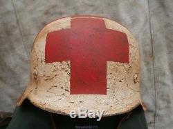 Original WW2 German M42 Helmets 66/59 size DRK