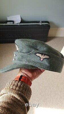 Original WW2 German M43 SS Field Cap with Deaths Head Badge