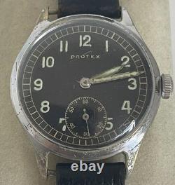 Original WW2 German Military Watch Protex Serviced Fully Working Condition D U