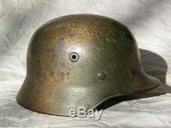 Original WW2 German Normandy Camo Helmet M40 Q62