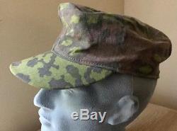 Original WW2 German Oakleaf Camo Cap Oak Leaf Camouflage Hat WSS