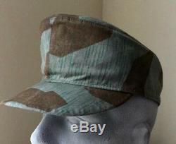 Original WW2 German Splinter Camo Cap Camouflage Hat Army WSS