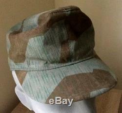 Original WW2 German Splinter Camo Cap Camouflage Hat Army WSS