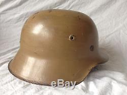 Original WW2 German Tan Camo Helmet M42 NS62