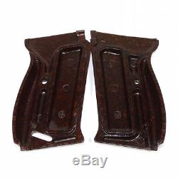 Original WW2 German Walther P38 grips with screw Marked AEG made