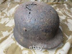 Original WW2 German Wehrmacht Army Combat Helmet Relic- Uncleaned Normandy Relic