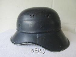 Original WW2 German Wehrmachtgefolge Volkssturm Nazi Partisan M38 LSW Stahlhelm